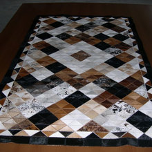 Leather patchwork carpet