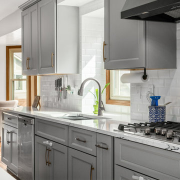 Stunning Two-Tone Transitional Kitchen Remodel Done With New Cabinets