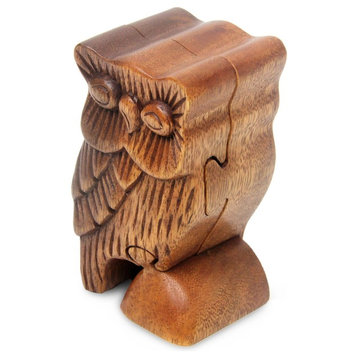 Novica the Owls Secret Wood Puzzle Box