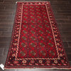 3'10''x7'3'' Hand Knotted Wool hamadan Oriental Area Rug Red, Charcoal