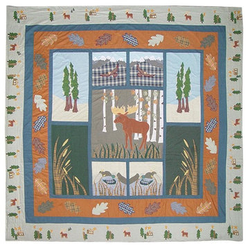 Moose Quilt Twin 65"X85"