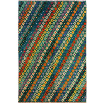 Contemporary Balochi Anamaria Hand Knotted Wool Rug - 4'11'' x 6'8''