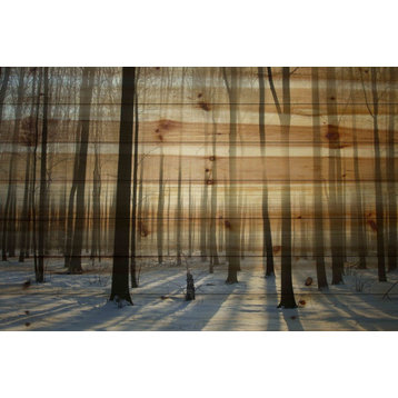 "Papineau" UV Ink Print on Natural Pine Wood, 36"x24"