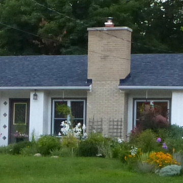 New Chimney stone fireplace