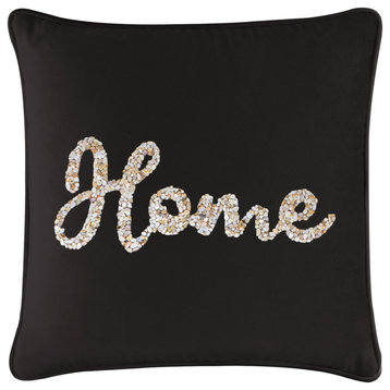 Sparkles Home Shell Home Pillow - 16x16" - Black Velvet