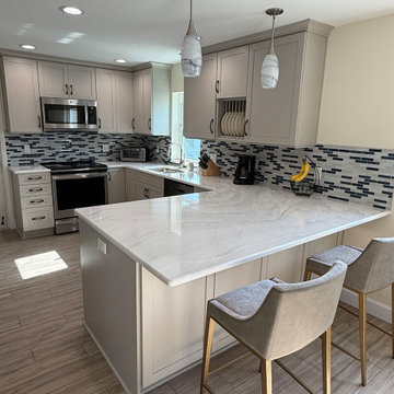 A Timeless Kitchen Makeover with Stunning Quartz & Mosaic Details