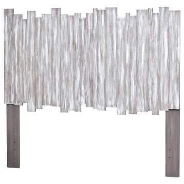 Picket Fence Queen Headboard, Distressed Gray