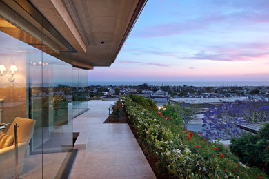 Contemporary two-story house exterior idea in Orange County