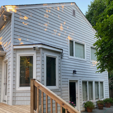 Hewlett Siding - Pearl Gray Shakes | Alpha Windows & Siding