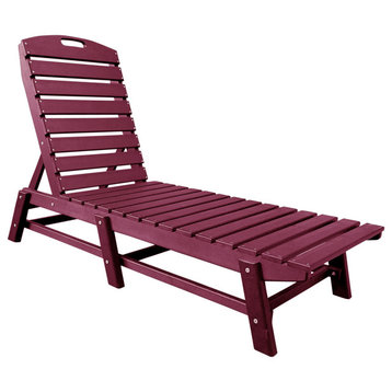 Outdoor Chaise Lounge, Pool Lounger Chair - Poly Furniture, Dkred
