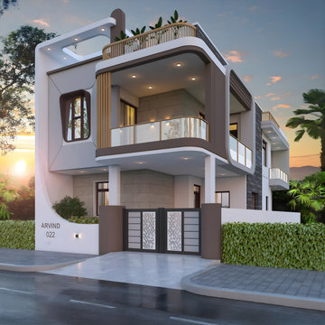 Arvind Ji House 3D Elevation Design
