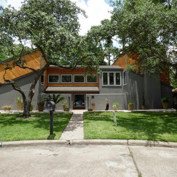 Modern Design - Cedar T & G, Stained with James Hardie trim