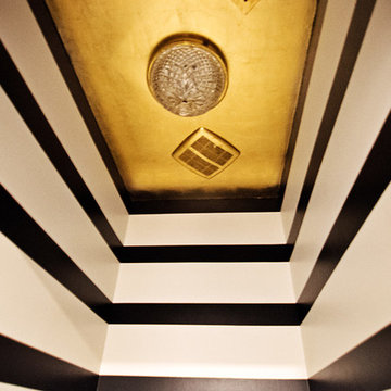 Gold Leaf/ Striped Bathroom