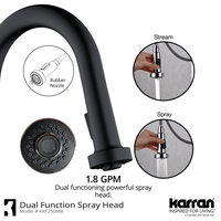 Karran Dockton Single-Handle Pull-Down Sprayer Kitchen Faucet, Matte Black