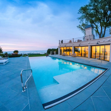 Wilmette, IL Rectilinear Swimming Pool with Separate Hot Tub
