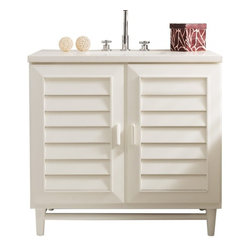 36 inch Single Sink Bathroom Vanity Cottage White Finish - Bathroom Vanities And Sink Consoles