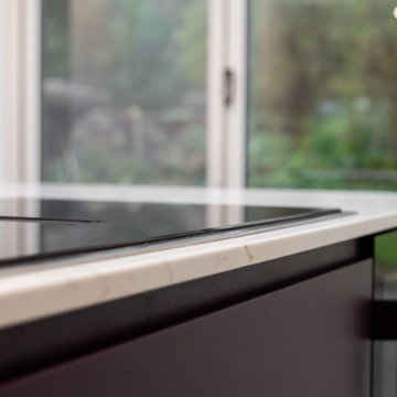 Porcelain Matt Kitchen with deep heather kitchen island