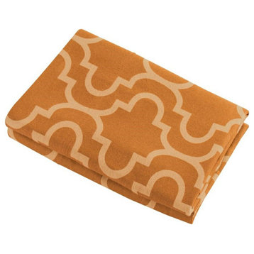 2 Piece Cotton Flannel Trellis Pillow Case Set, Pumpkin, Standard Pillowcases