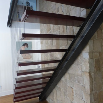 Contemporary floating stair case