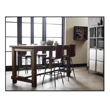 Leather Stools - Industrial Dining