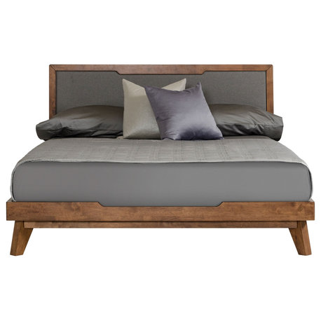 Nova Domus Soria Gray and Walnut Bed, Queen