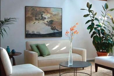 Mountain style loft-style living room photo in San Luis Obispo