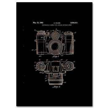 'Photographic Camera Patent, 1962, Black' Canvas Art by Claire Doherty