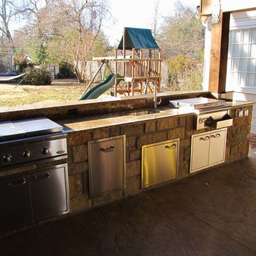 Charcoal Grill Kitchen with Fireplace
