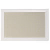 Bosc Framed Linen Fabric Pinboard, White 18.5x27.5