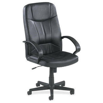 Lorell Chadwick Executive Leather High-Back Chair, Leather Black Seat