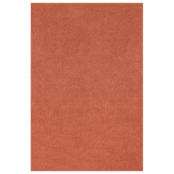 Broadway Collection Solid Color Area Rug, Rust, 5'x8'