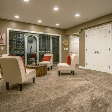 Full Basement Finishing with Wine Room