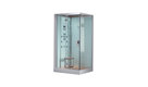 Ariel Platinum White Modern Steam Shower, 47x89, Left