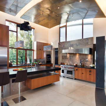 Modern Concrete & Hardwood Interior