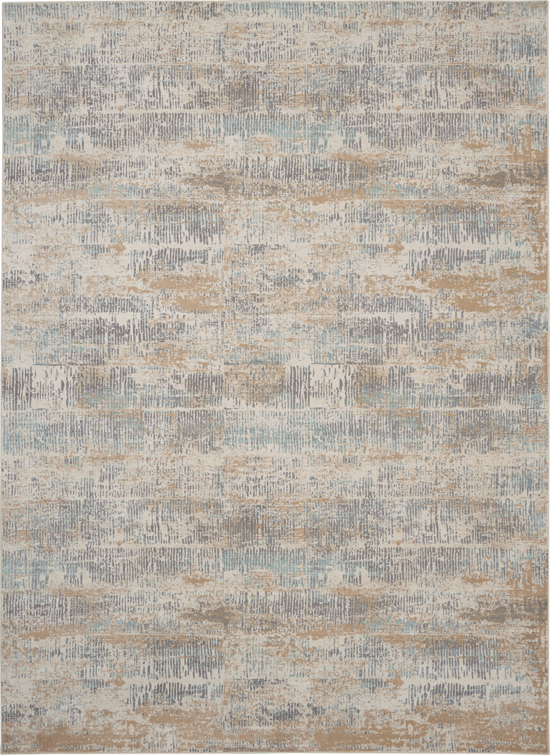 Michael Amini MA90 Uptown UPT03 Area Rug, Beige/Aqua, 8'10
