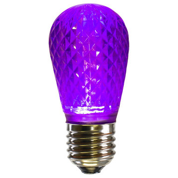 Vickerman xLEDS16-10 S14 LED Purple Faceted Replacement Bulb E26 Nickel Base