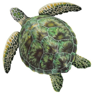 Sea Turtle Porcelain Swimming Pool Mosaic 10"x10", Green