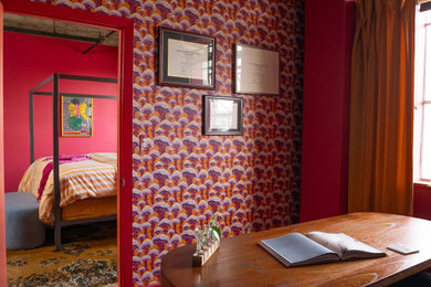 Example of an eclectic home office design in Los Angeles
