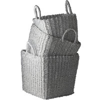 Dimond Home Nested Recycled Twisted Silver Foil Baskets, 3-Piece Set