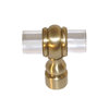 Double Ring Lucite Cabinet Pull, Polished Brass