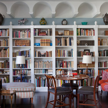 White Custom Bookcases.