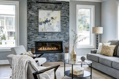 Example of a transitional family room design