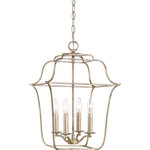Quoizel - Quoizel Gallery Four Light Foyer Pendant GLY5204CS - Four Light Foyer Pendant from Gallery collection in Century Silver Leaf finish. Number of Bulbs 4. Max Wattage 60.00 . No bulbs included. With a clean, simplistic design that is traditional in theme yet suits a variety of d?cors, the Gallery Collection is classic with a minimalistic effect.  The slender candle sleeves come in ivory for an elegant look but are also provided in century silver leaf to match the finish of this beautiful collection. No UL Availability at this time.