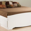 Storage Platform Bed, White Finish, Full