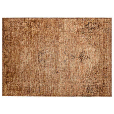 Machine Washable Indoor/Outdoor Chantille ACN658 Copper 1'8" x 2'6" Rug