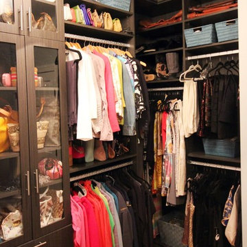 Before and After Pictures of Master Closet with Island