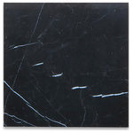 Stone Center Online - Nero Marquina Black Marble 12x12 Tile Polished, 100 sq.ft. - Nero Marquina Black Marble tile 12" width x 12" length x 3/8" thickness; Polished (Glossy) finish