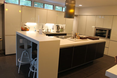 Example of a minimalist kitchen design in Birmingham