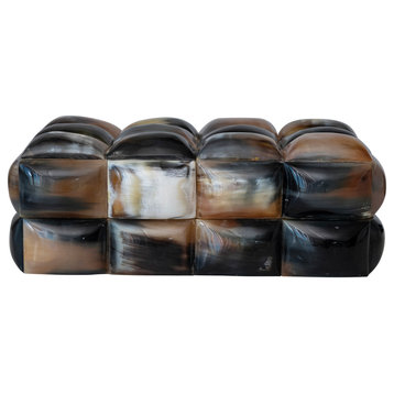 Decorative Horn Bubble Storage Box, Black and Brown