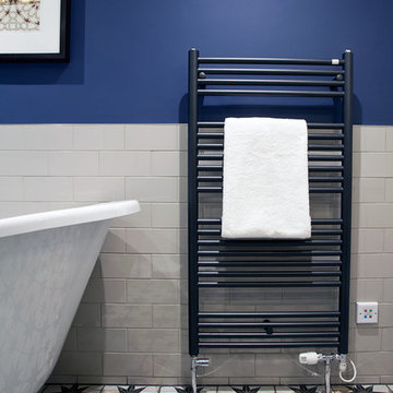 Vintage, industrial-inspired bathroom, East Molesey